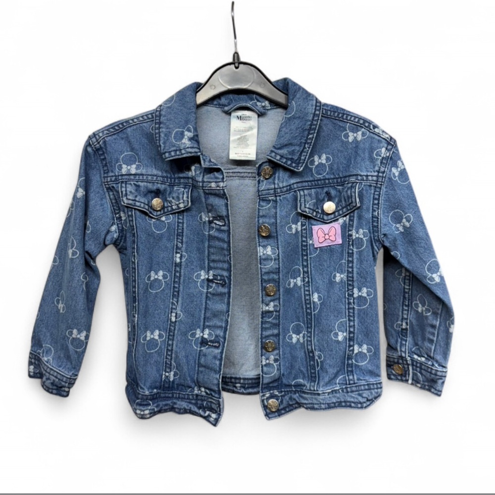 Disney Minnie Mouse Girls’ All-Over Print Denim Jacket